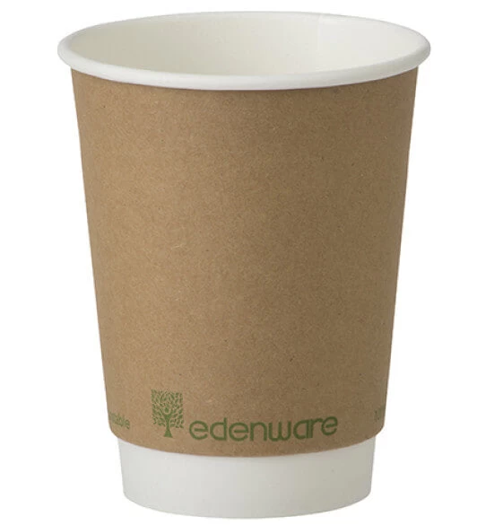 12oz Double Wall Compostable Cups - Edenware (100) 1 12oz Double Wall Compostable Cups - Edenware (100)