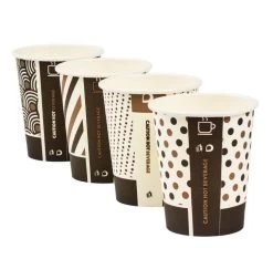 8oz Mixed Design Bamboo Compostable Single Wall Cups (1000)