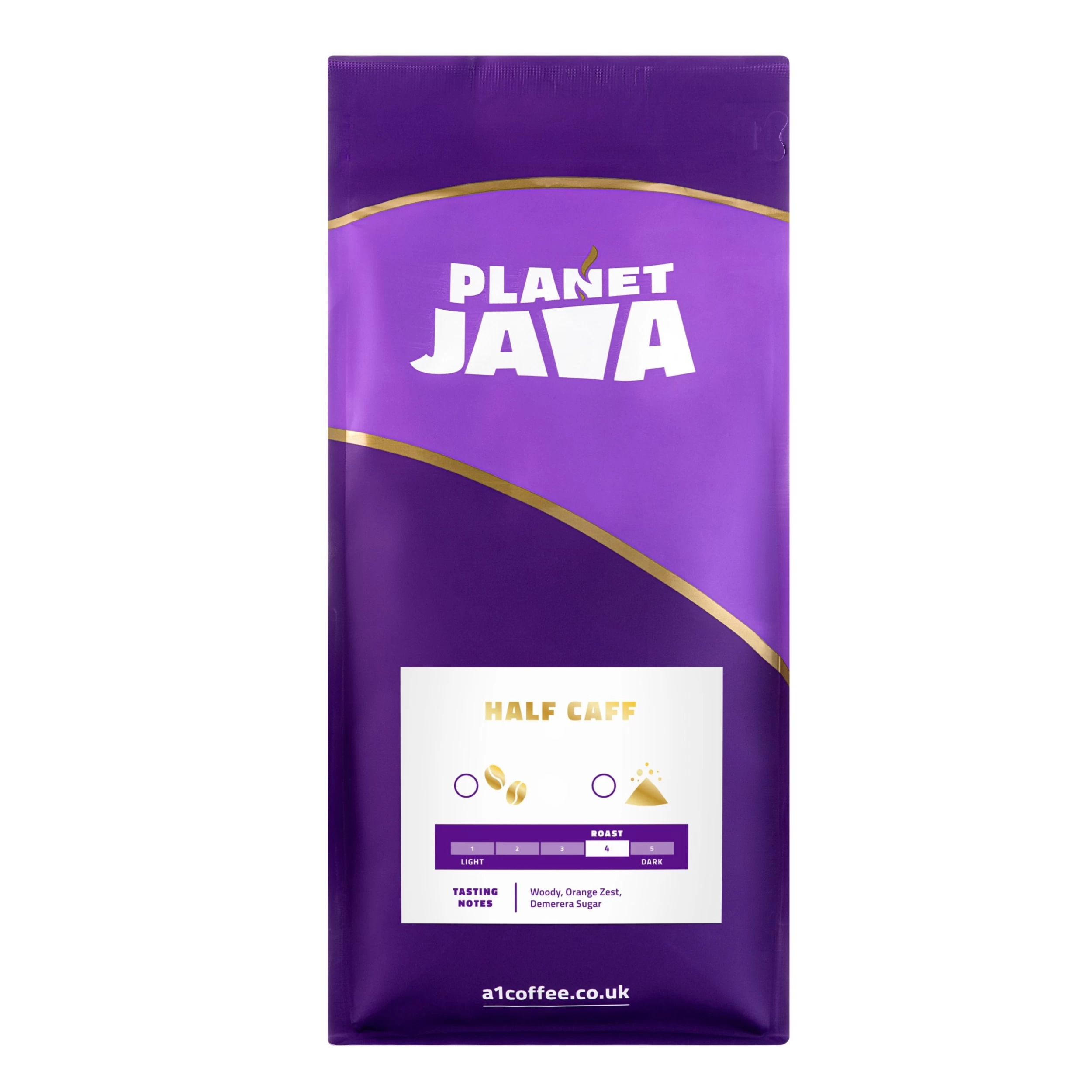 Planet Java Half Caff Low Caffeine Coffee Beans (1kg) 2 Planet Java Half Caff Low Caffeine Coffee Beans (1kg) - Image 2