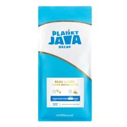 Planet Java Blue Label Decaf Arabica Coffee Beans (15 X 1kg) Bulk Case - £11.49/kg 5 Planet Java Blue Label Decaf Arabica Coffee Beans (15 X 1kg) Bulk Case - £11.49/kg -Coffee Shop PJ Decaf Bag Mockup Front BlueLabel