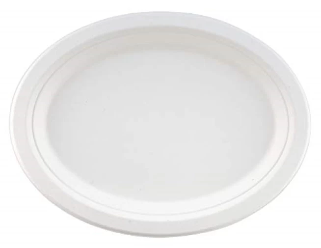Bagasse Sugarcane Biodegradable Compostable Oval Plate 10" X 12" (125) 1 Bagasse Sugarcane Biodegradable Compostable Oval Plate 10" X 12" (125)