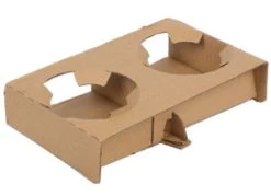 2 Cup Erectable Cardboard Carry Trays (600)