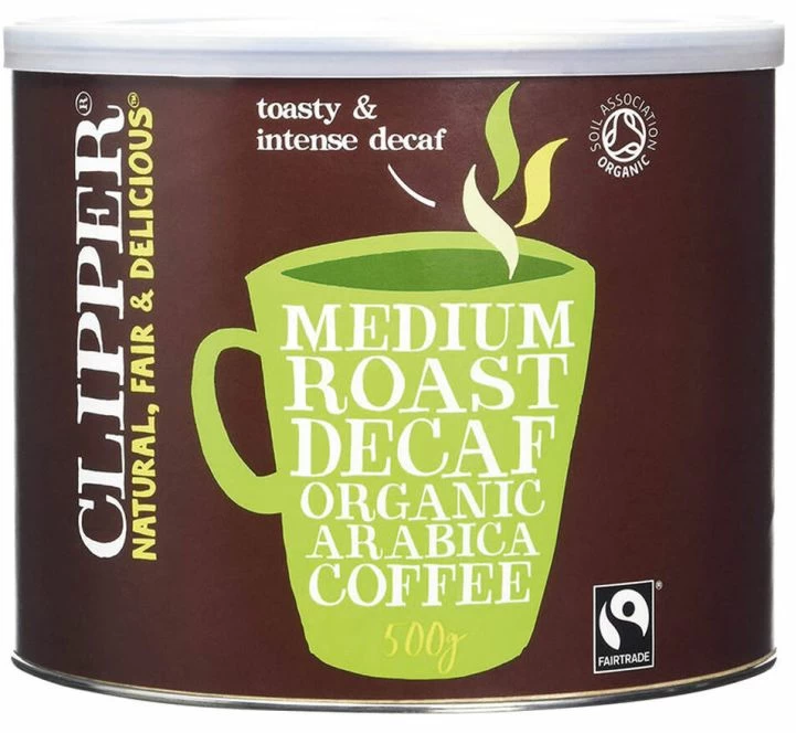 Clipper Fairtrade Organic Decaf Instant Coffee Tin (4 X 500g)