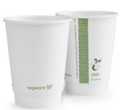 12oz Vegware White Double Wall Cups (100)