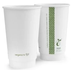 16oz Vegware White Double Wall Cups (400)