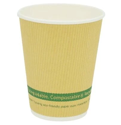 16oz Compostable Kraft Ripple Cups (100) 1 16oz Compostable Kraft Ripple Cups (100)