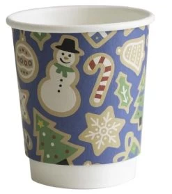 8oz Vegware Xmas Double Wall Compostable Cups (500)