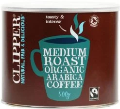 Clipper Fairtrade Organic Medium Roast Coffee Tin (500g)
