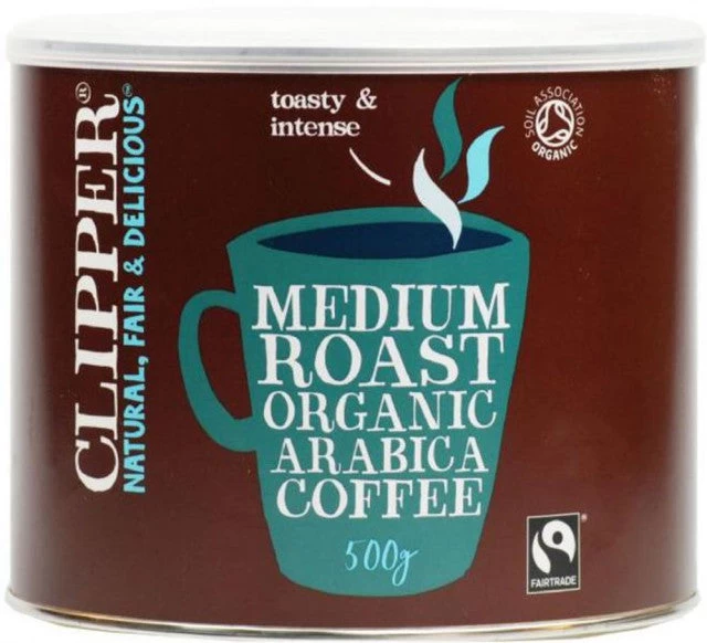 Clipper Fairtrade Organic Medium Roast Coffee Tin (500g)