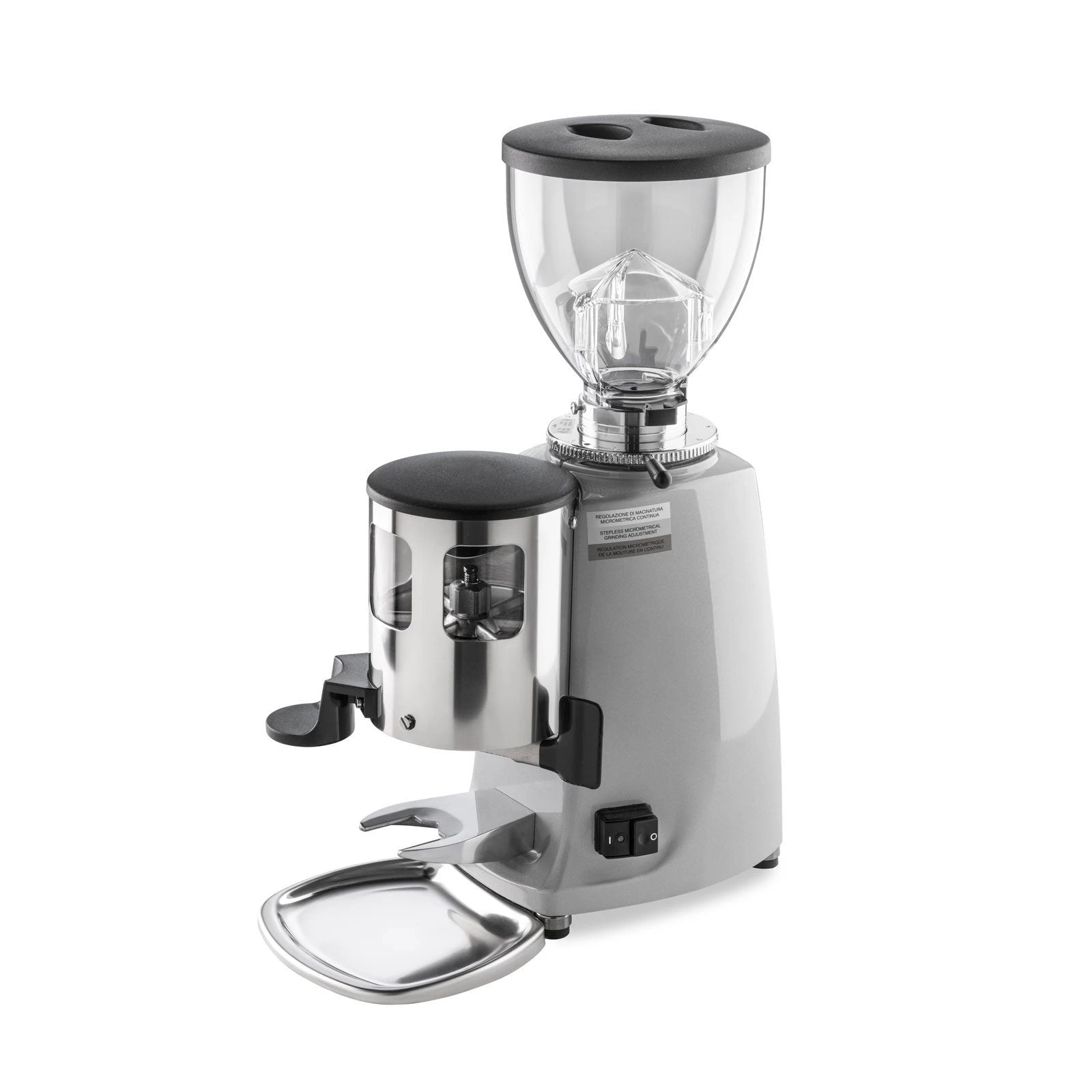 Mazzer Mini W/ Timer Switch Manual Doser Commercial Espresso Grinder - Silver 1 Mazzer Mini W/ Timer Switch Manual Doser Commercial Espresso Grinder - Silver