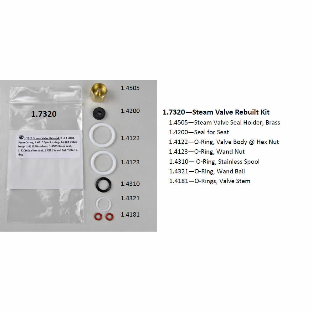Synesso Rebuild Kit For Steam Valve With Seat Holder W/o Pin Hole 8-10 1 Synesso Rebuild Kit For Steam Valve With Seat Holder W/o Pin Hole 8-10
