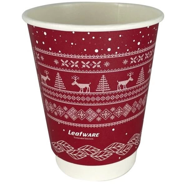 8oz Leafware Xmas Jumper Double Wall Compostable Cups (500) 1 8oz Leafware Xmas Jumper Double Wall Compostable Cups (500)