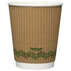 12oz Leafware Kraft Ripple Cups (500)