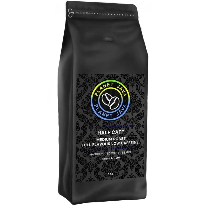 Planet Java Half Caff Low Caffeine Coffee Beans (1kg) 3 Planet Java Half Caff Low Caffeine Coffee Beans (1kg) - Image 3